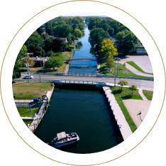 Riverside marina